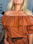 Load image into Gallery viewer, Laura top Brown with White dots