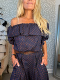 Load image into Gallery viewer, Laura pants Dark Blue with Brown dots