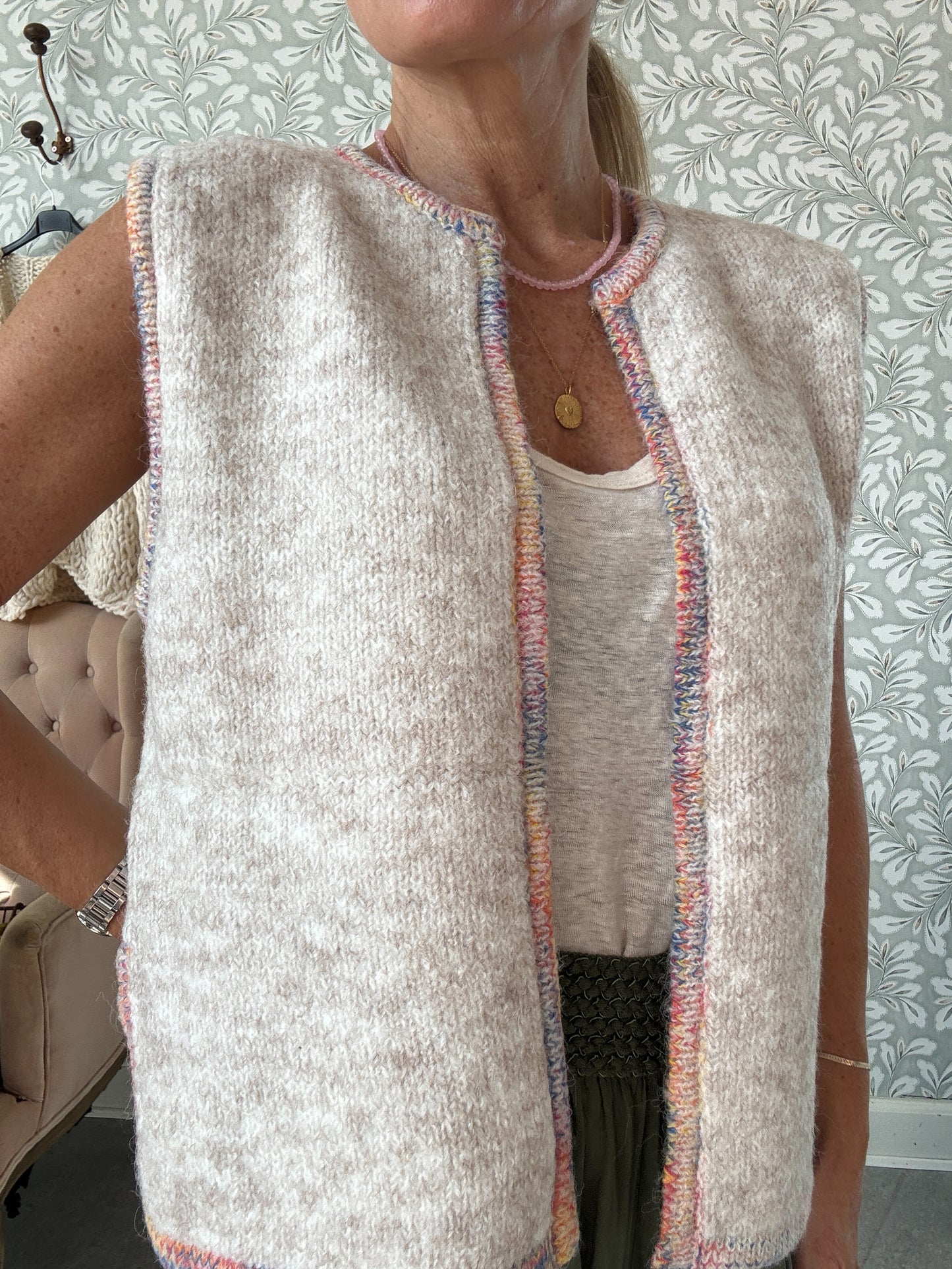 Knit Vest Beige
