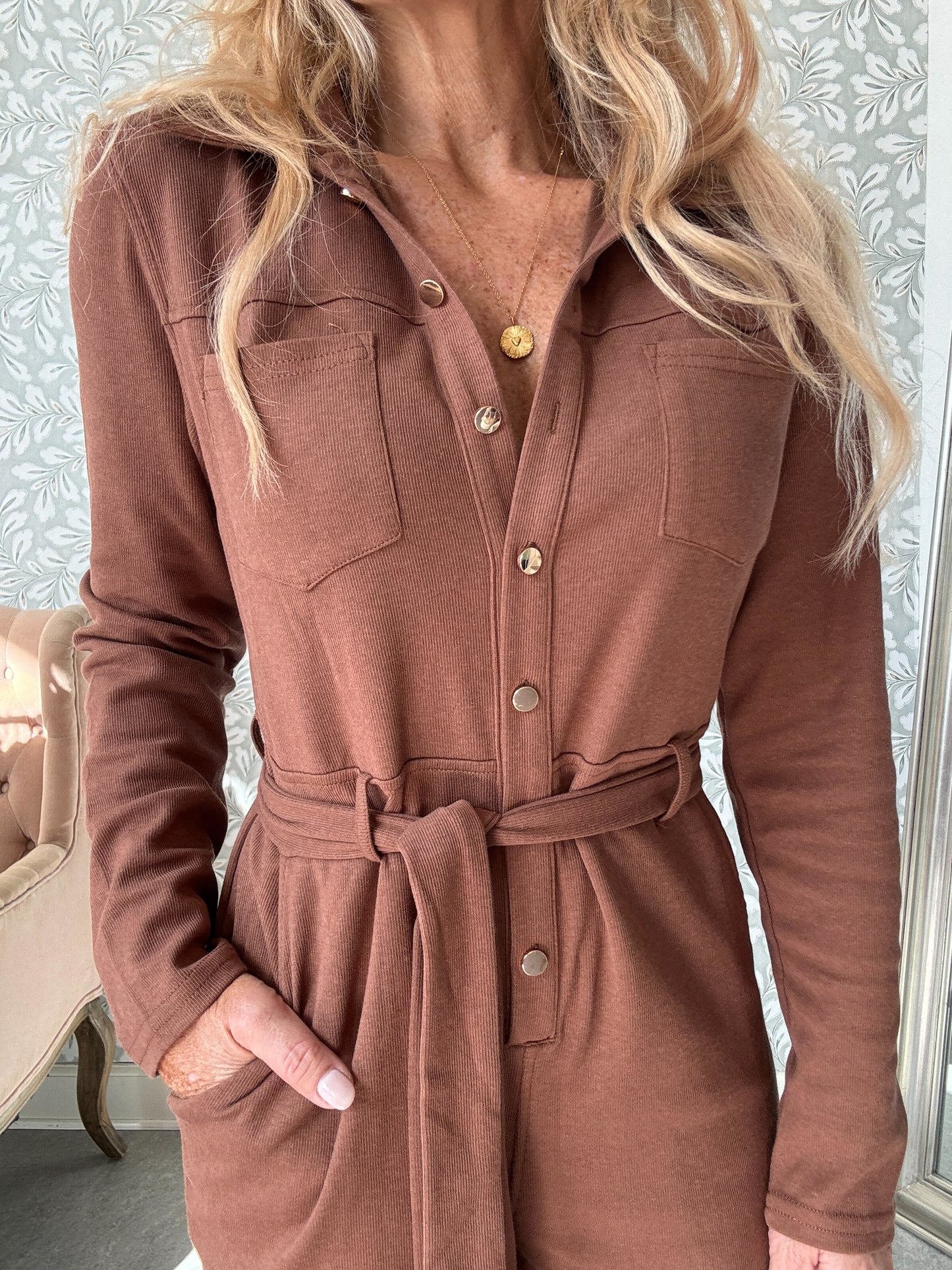 Jersey Jumpsuit Camel