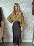 Load image into Gallery viewer, Satin Skirt Brown