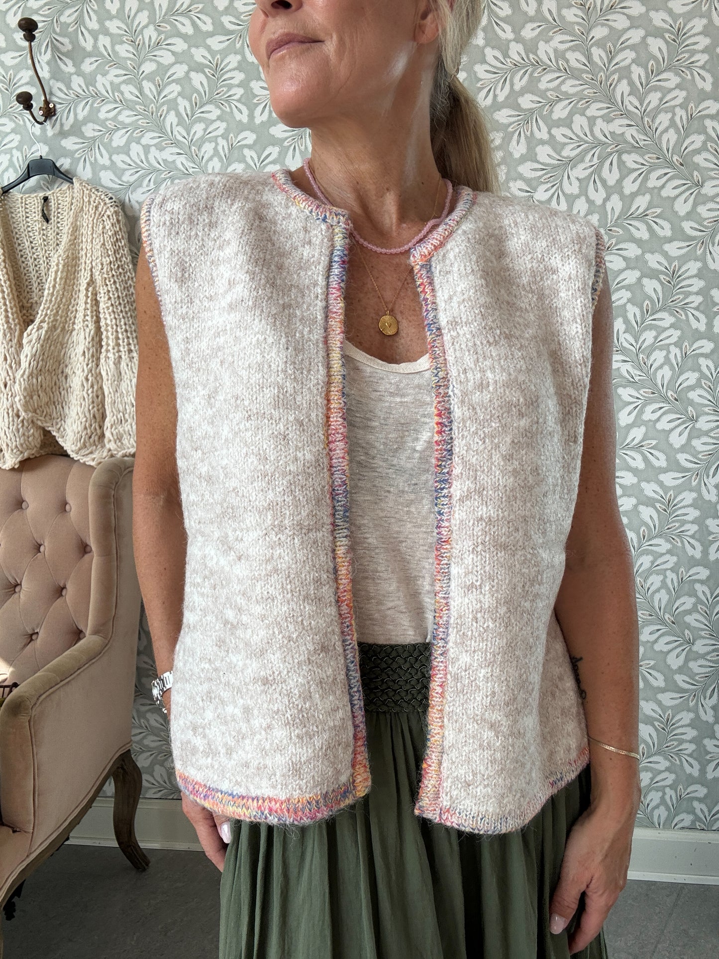 Knit Vest Beige
