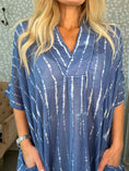 Load image into Gallery viewer, Dipdyed kaftandress blue