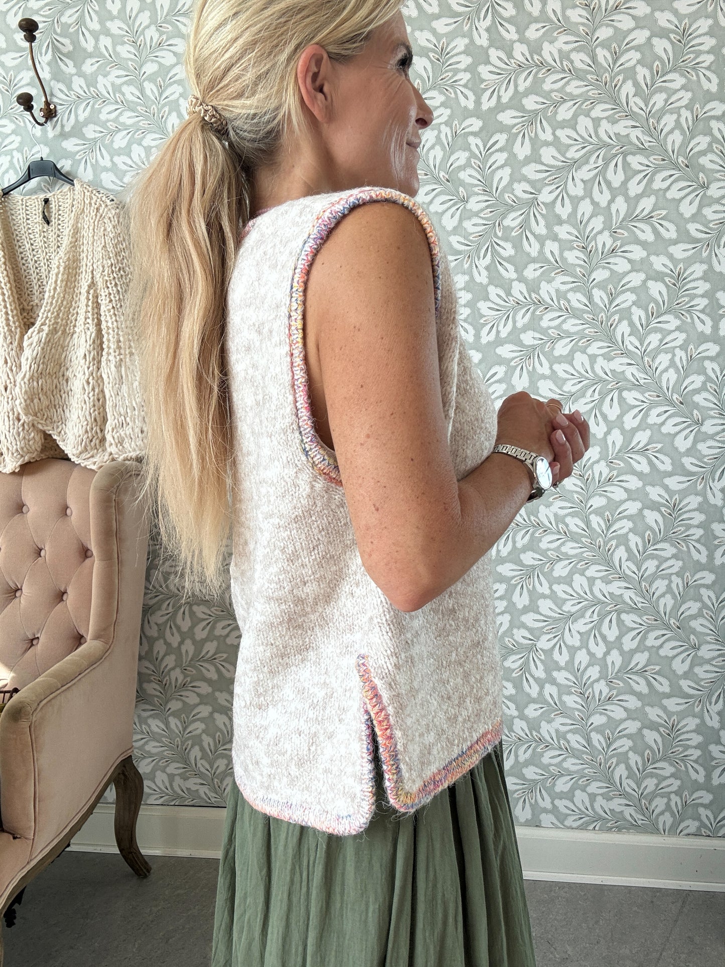 Knit Vest Beige
