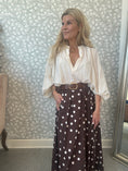 Load image into Gallery viewer, Dot Skirt Dark Brown Big dots