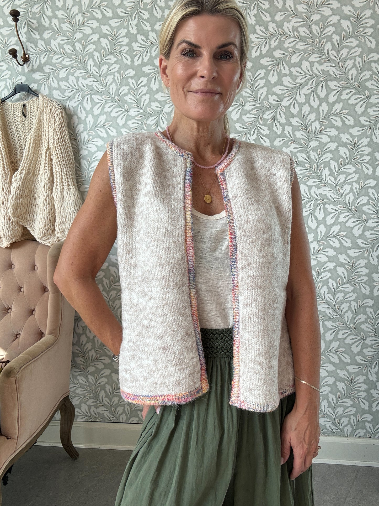 Knit Vest Beige