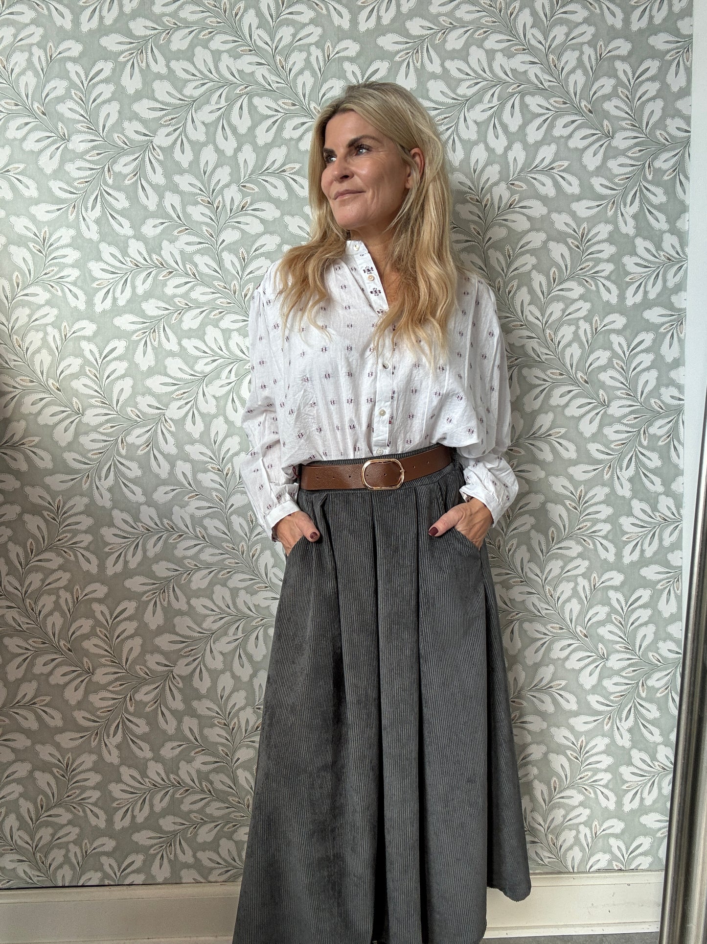 Velvet Skirt Grey/blue