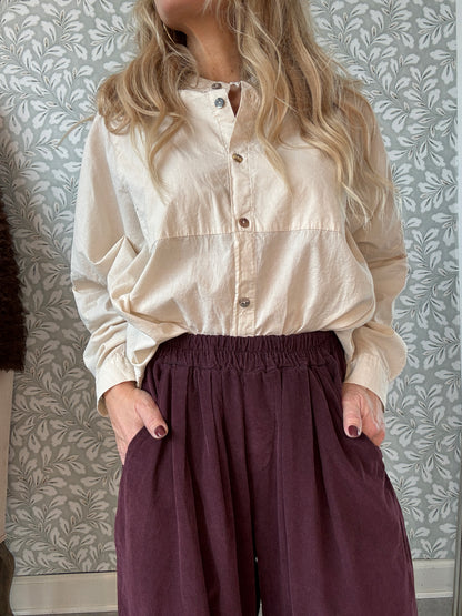 Velvet pants boxy Bordeaux