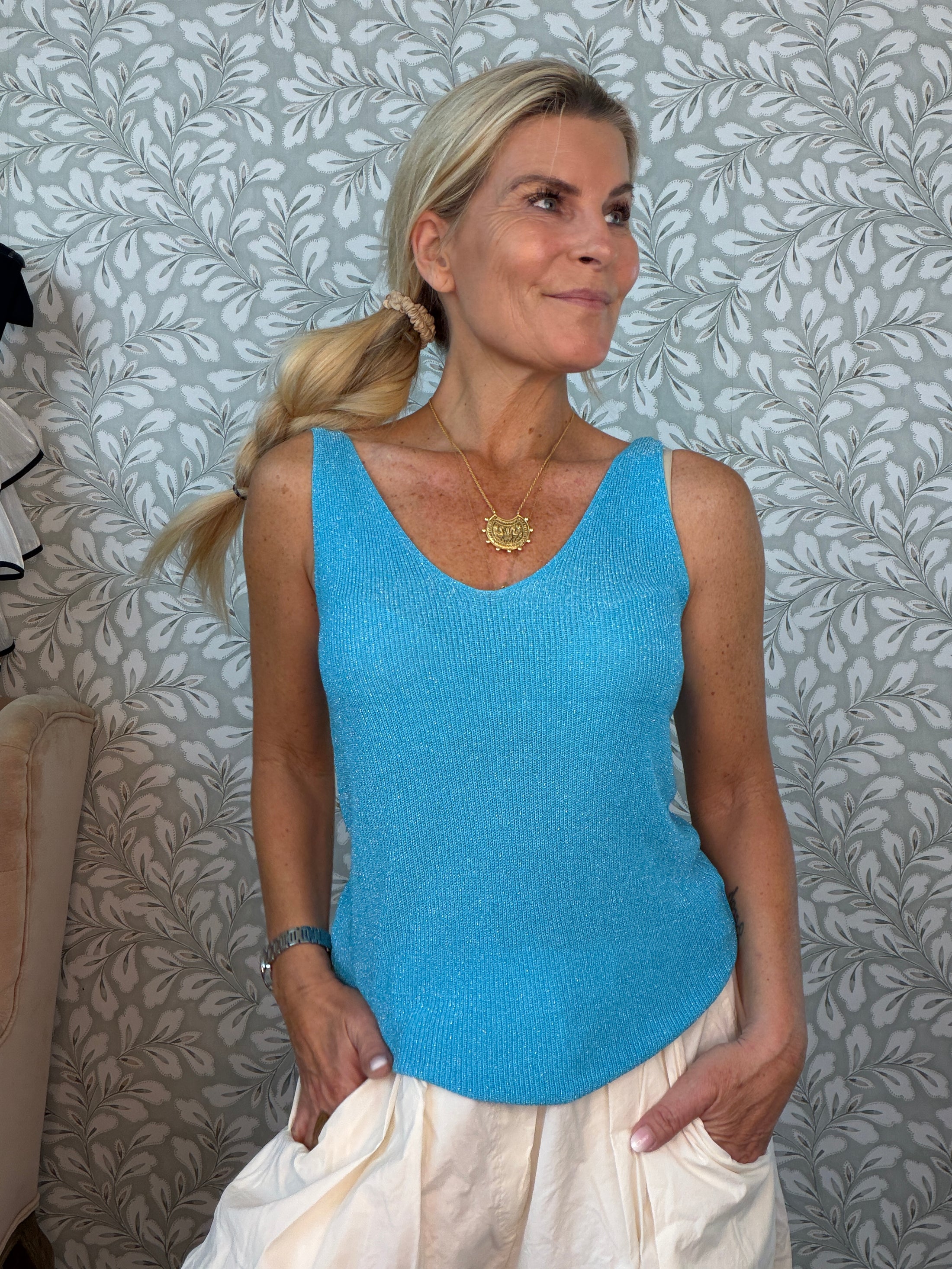 Cille top blue