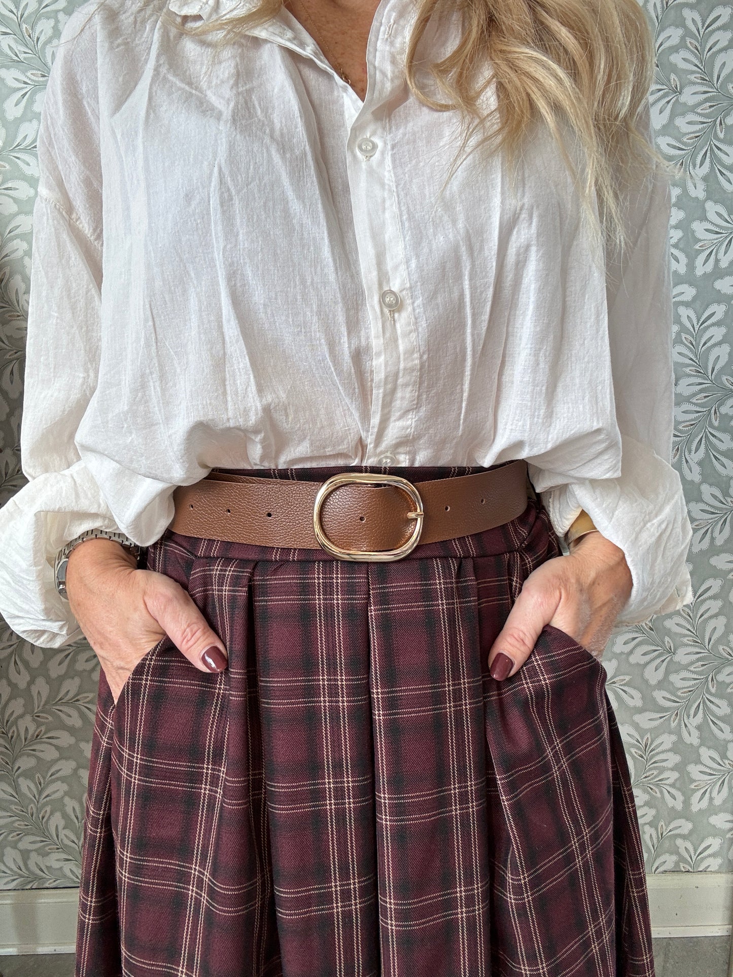 Chekered Skirt bordeaux