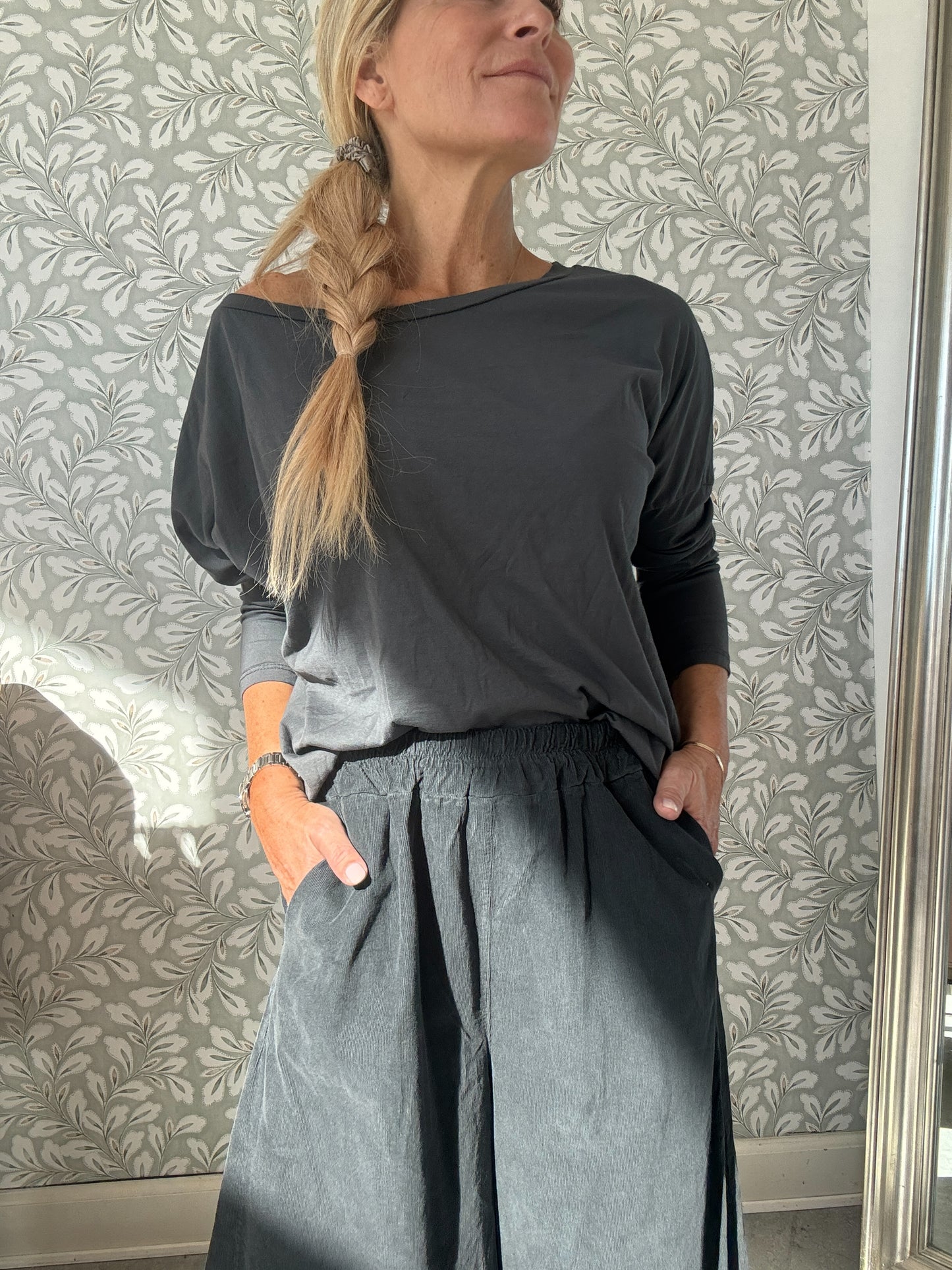 Velvet pants Wide Grey