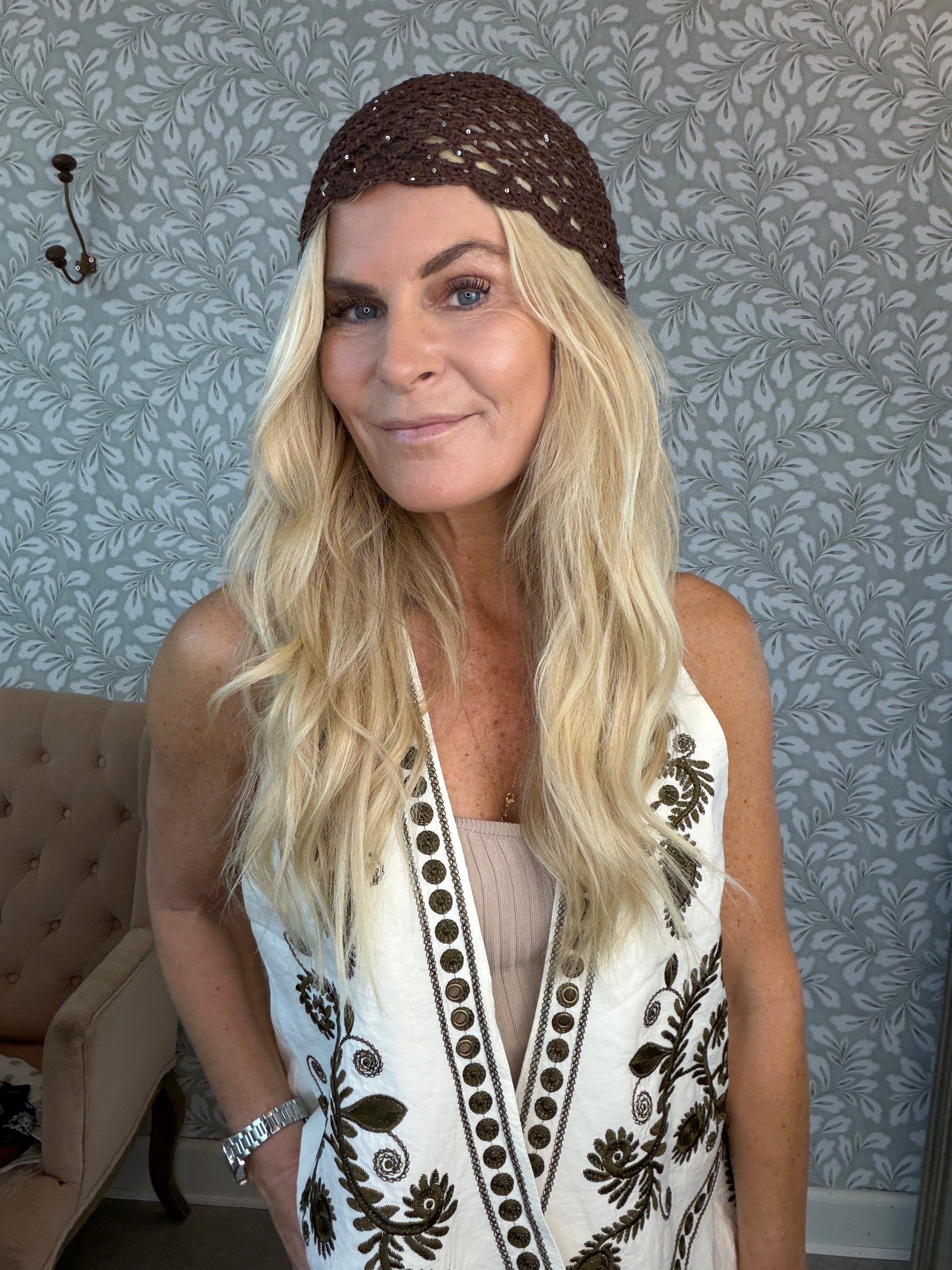 Hæklet boho hue chokolade