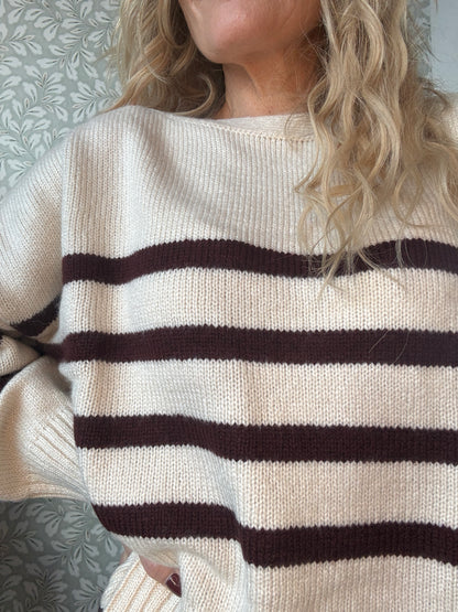 Lotus Knit Brown/Offwhite