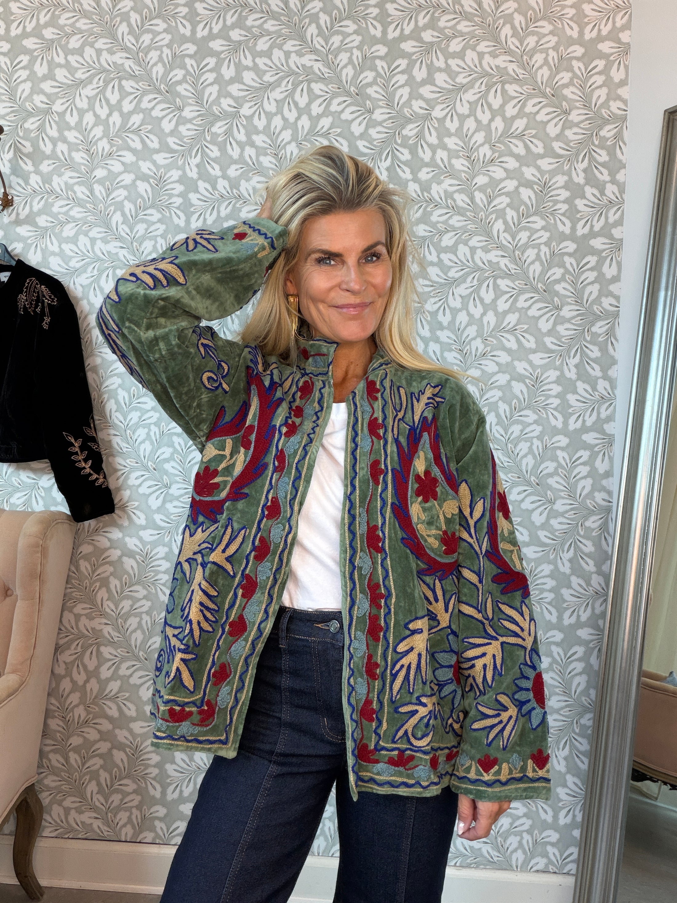 Unika velourcoat green