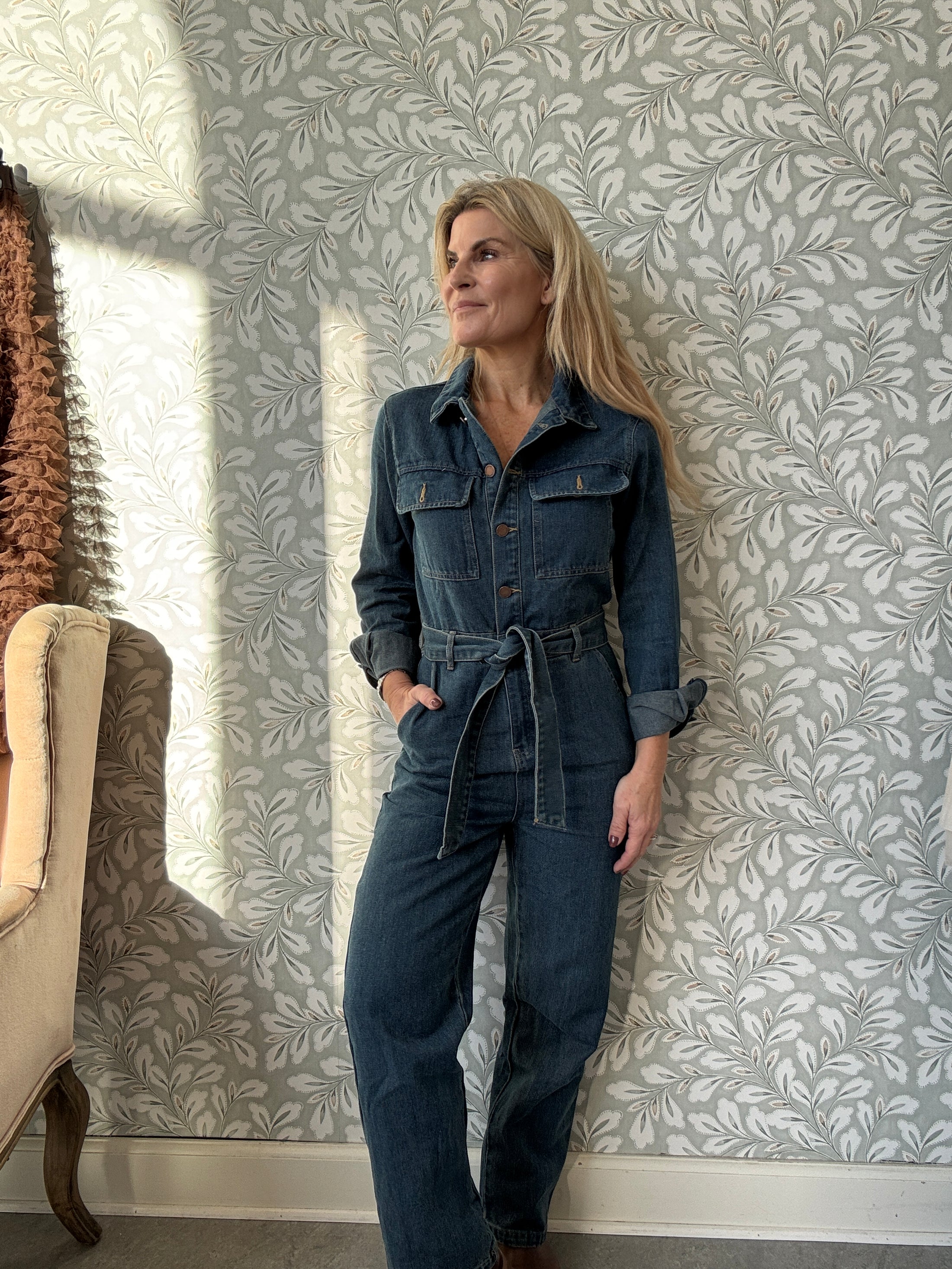 Retro denim jumpsuit