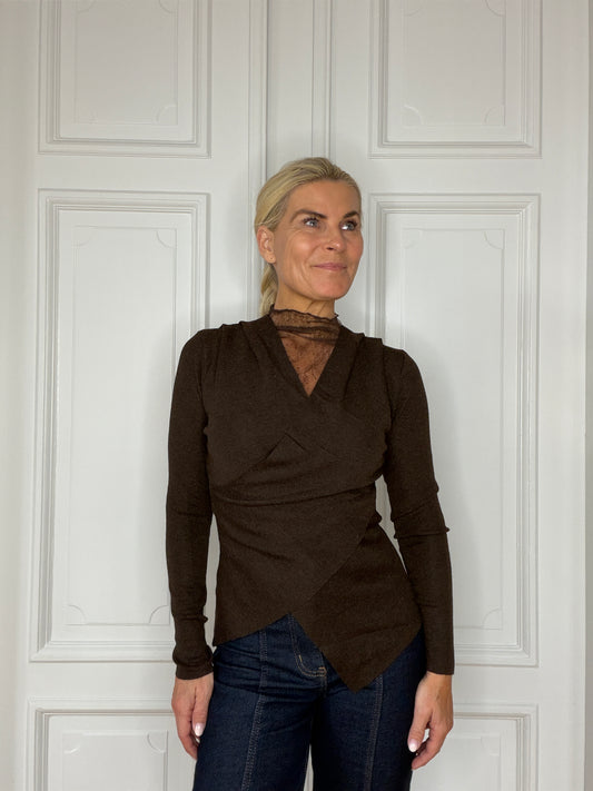 Lace pullover chokolate
