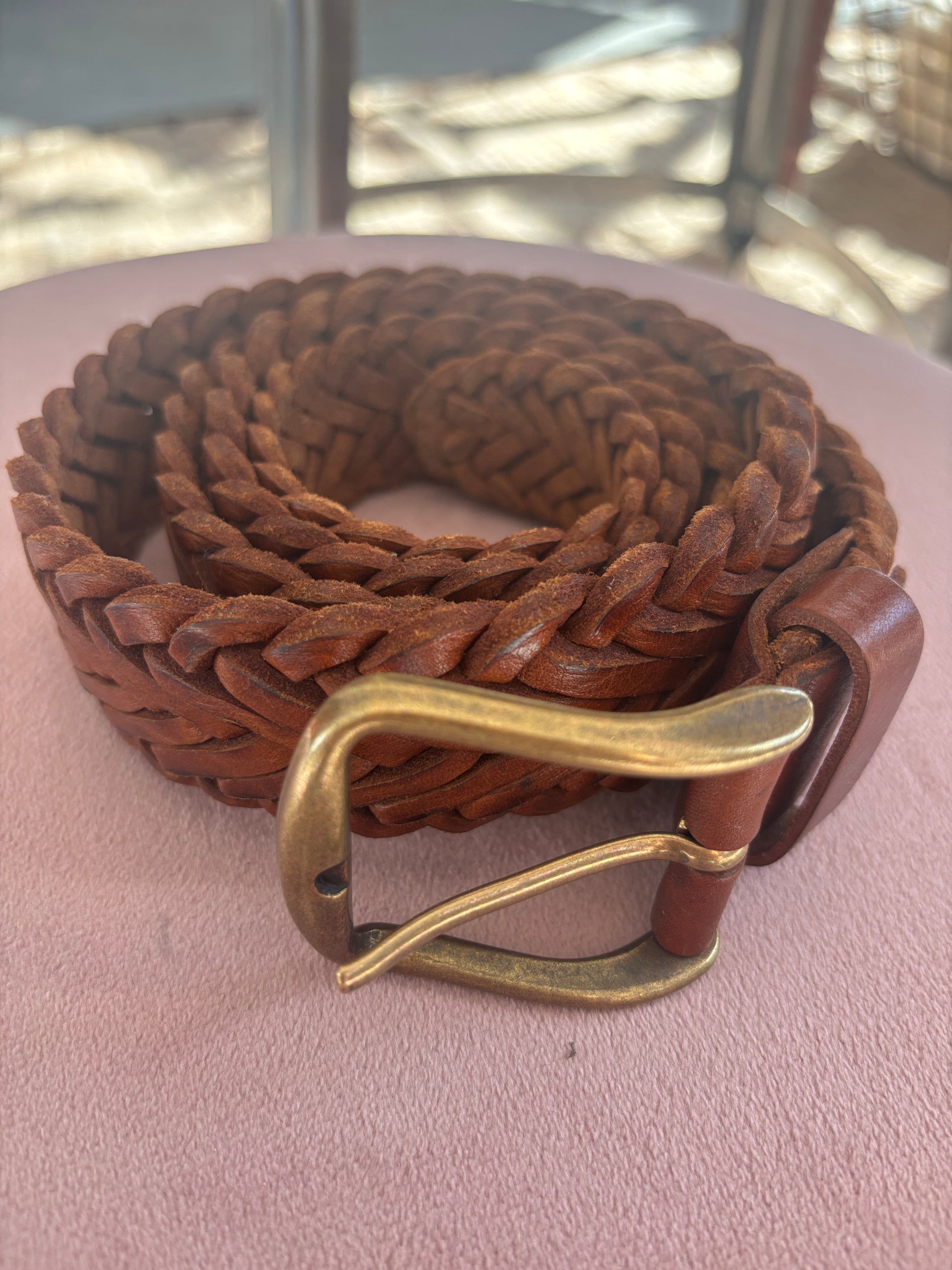 Retro Leather Belt light Brown