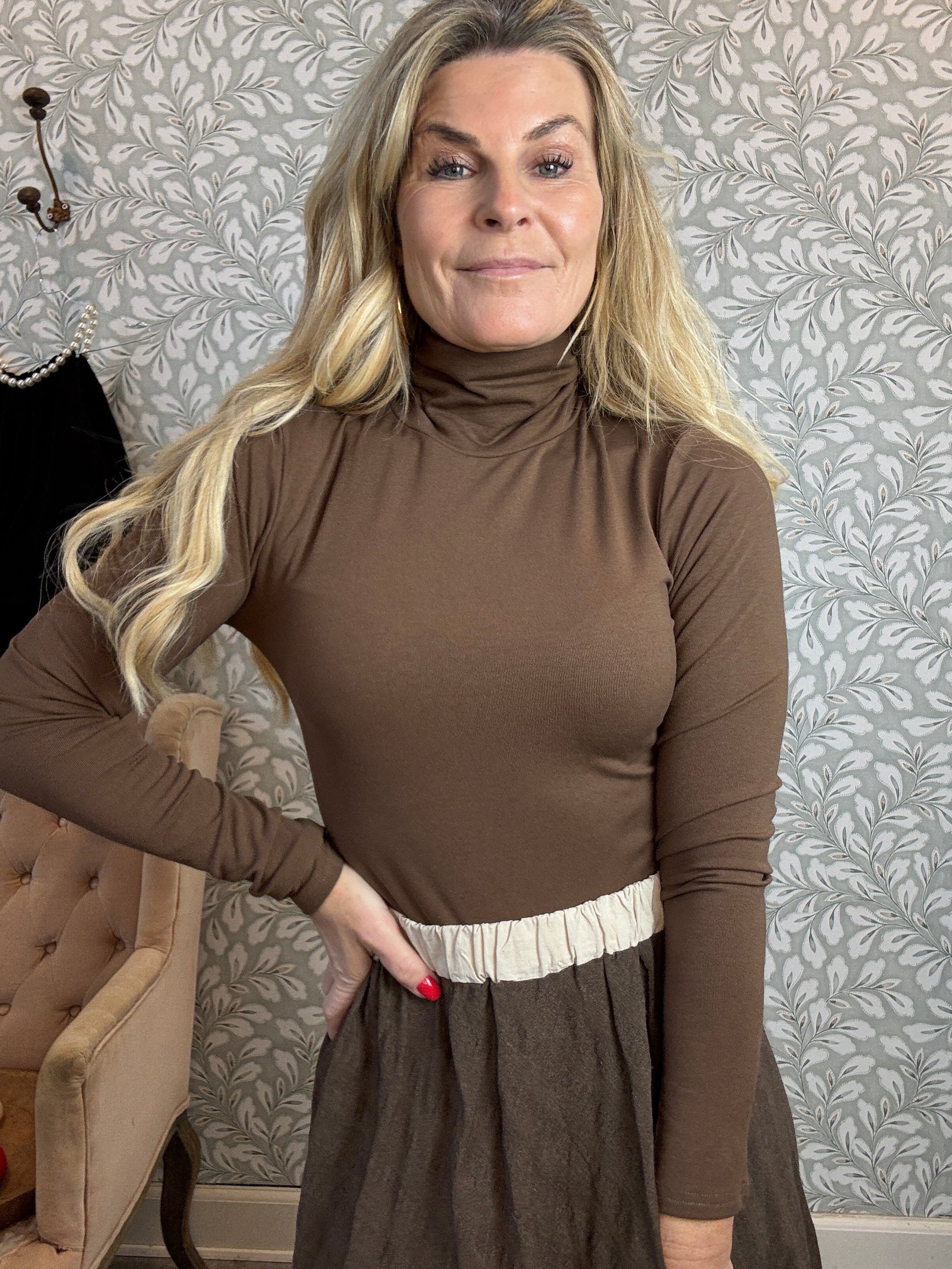 Rollneck bodystocking Brown