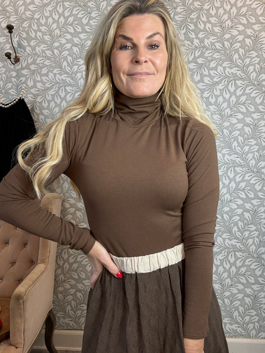 Rollneck bodystocking Brown