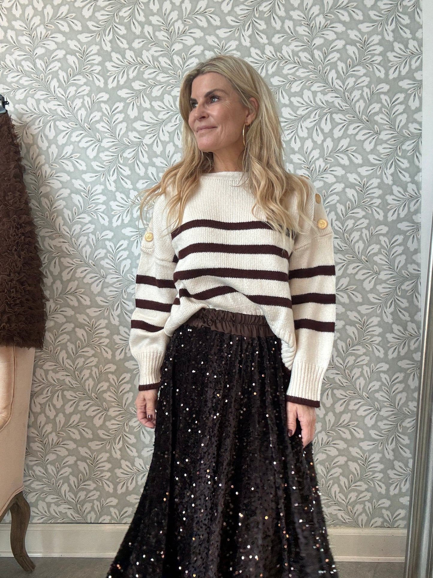 Sequins Skirt Brown