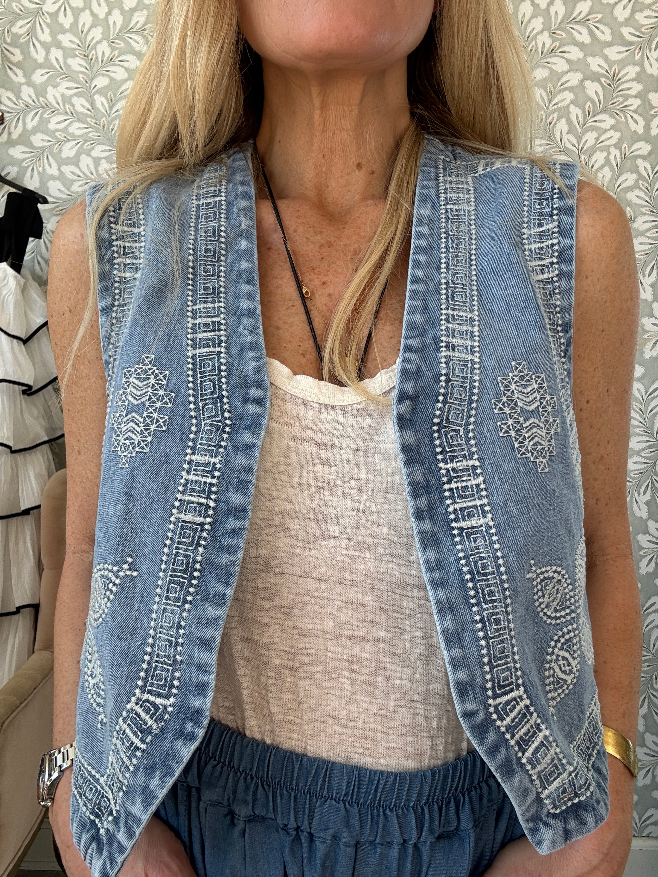 Boho vest denim