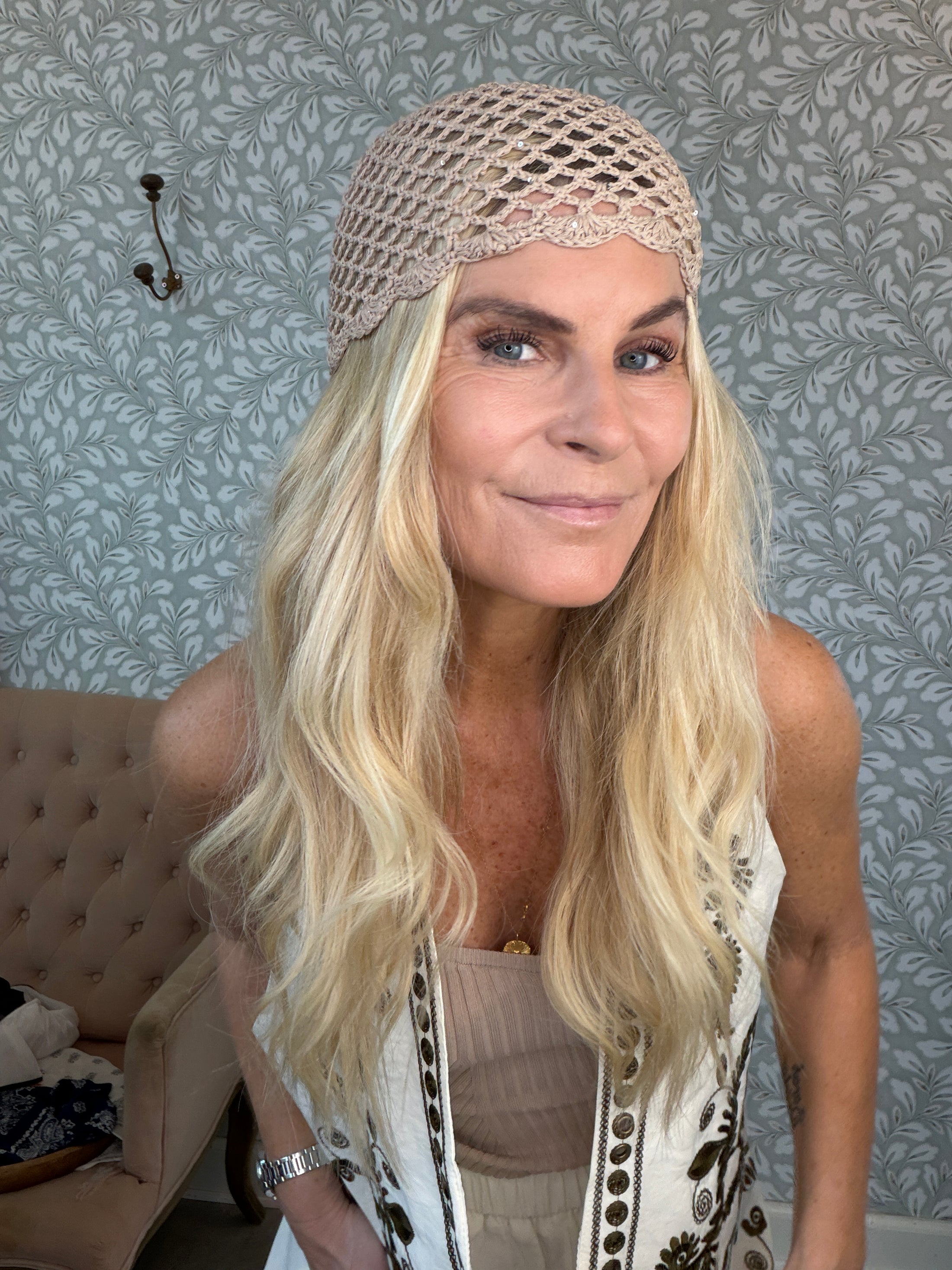 Hæklet boho hue beige