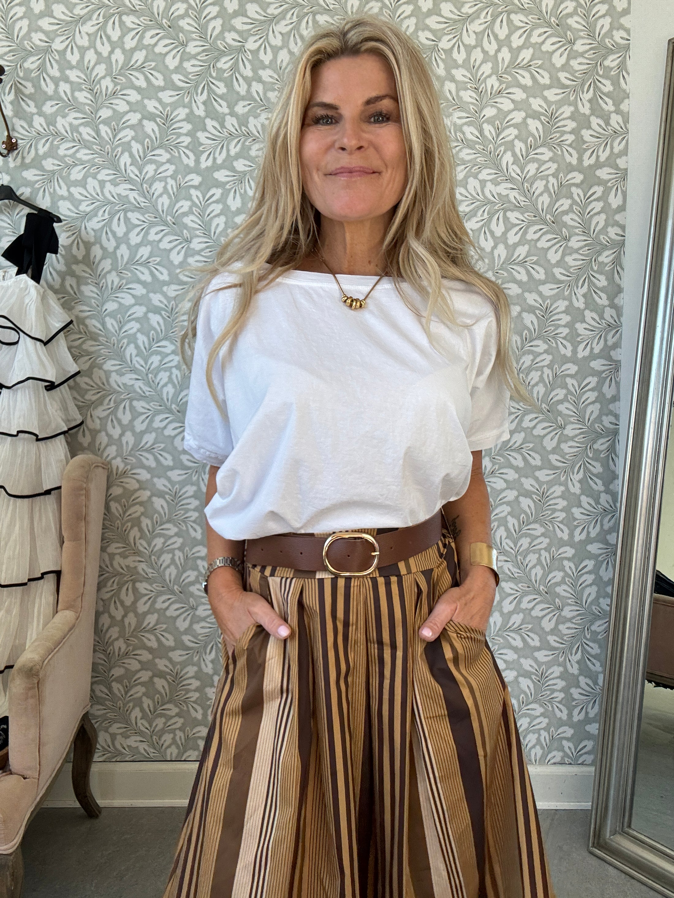 Striped skirt Brown