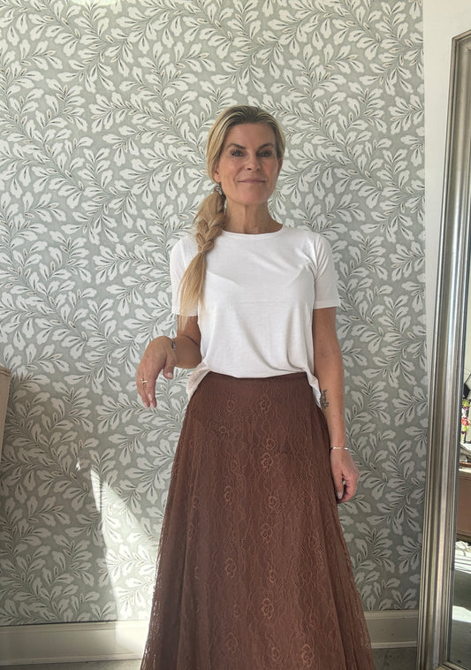 Lace skirt Camel