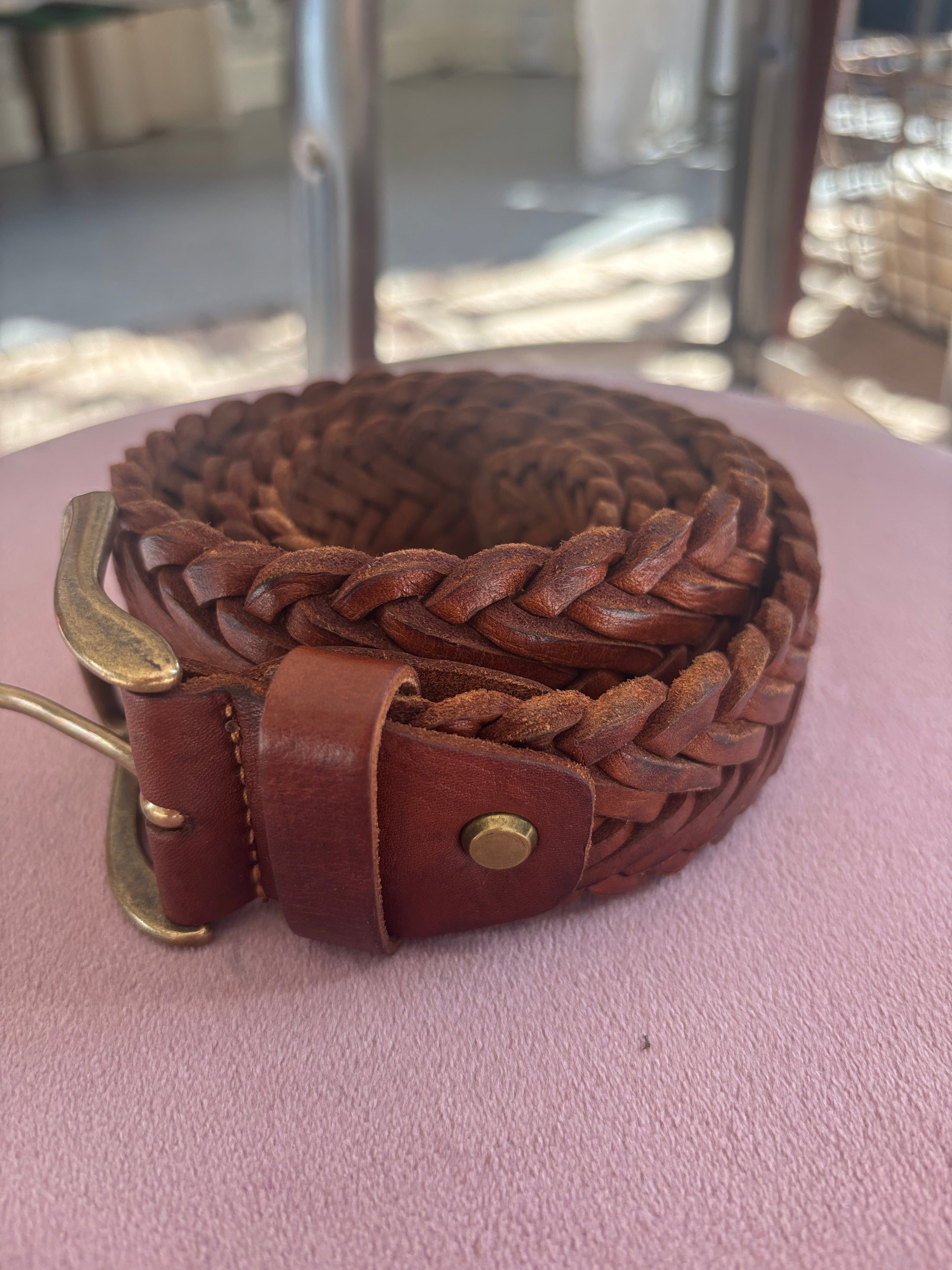 Retro Leather Belt light Brown