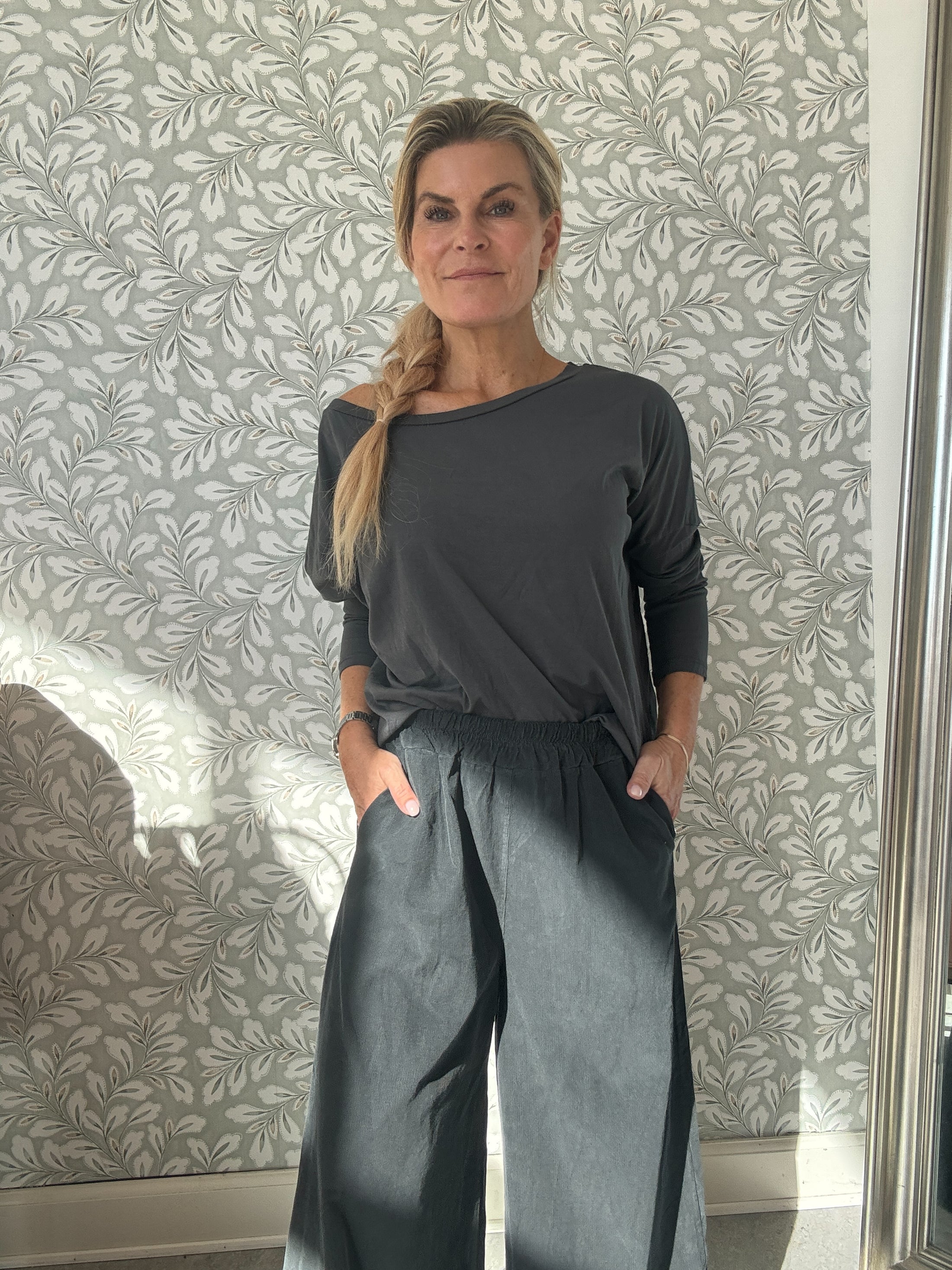 Velvet pants Wide Grey