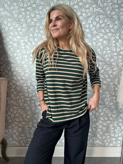 Striped Sweat green/beige