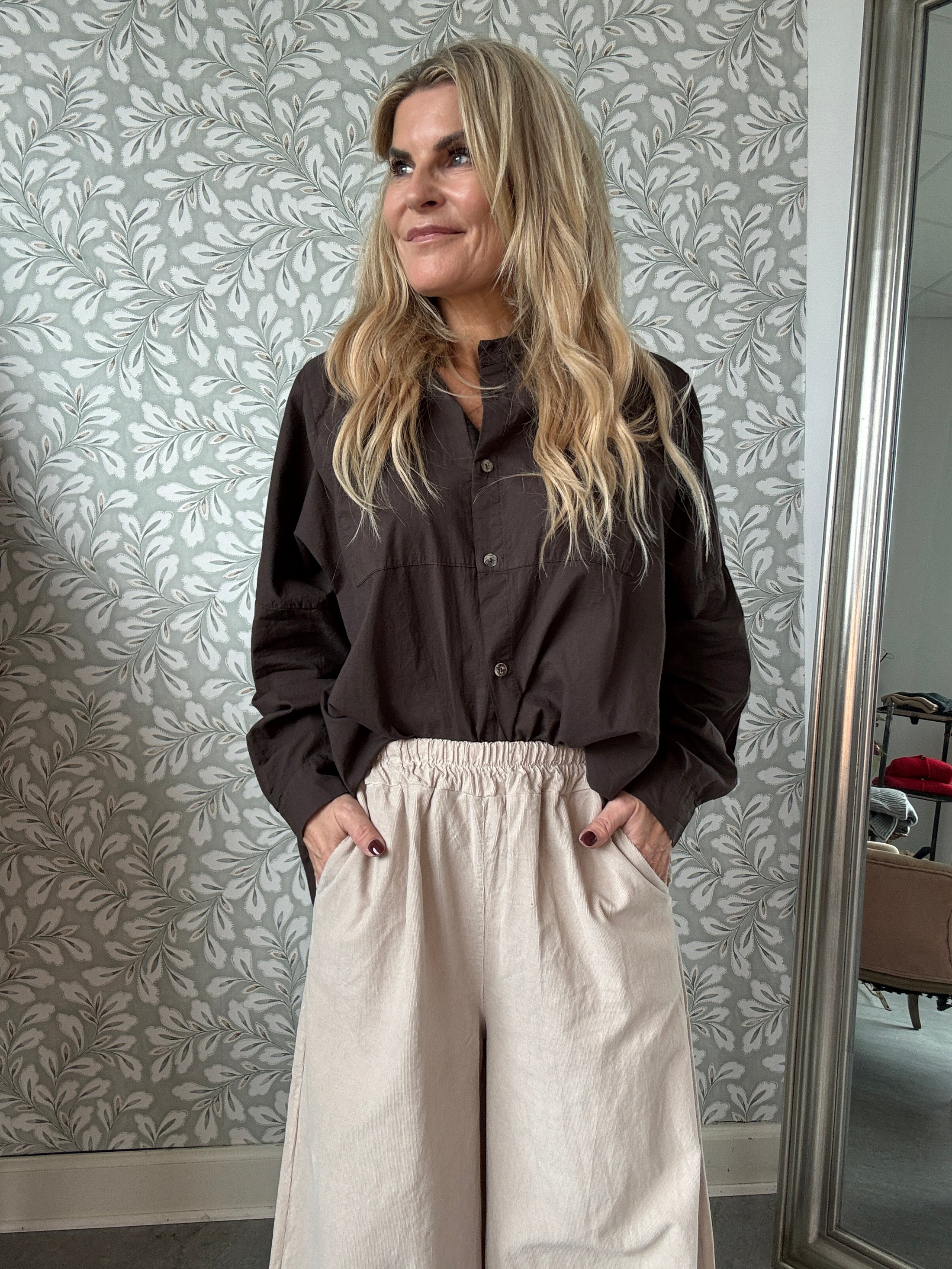 Velvet pants Wide Offwhite