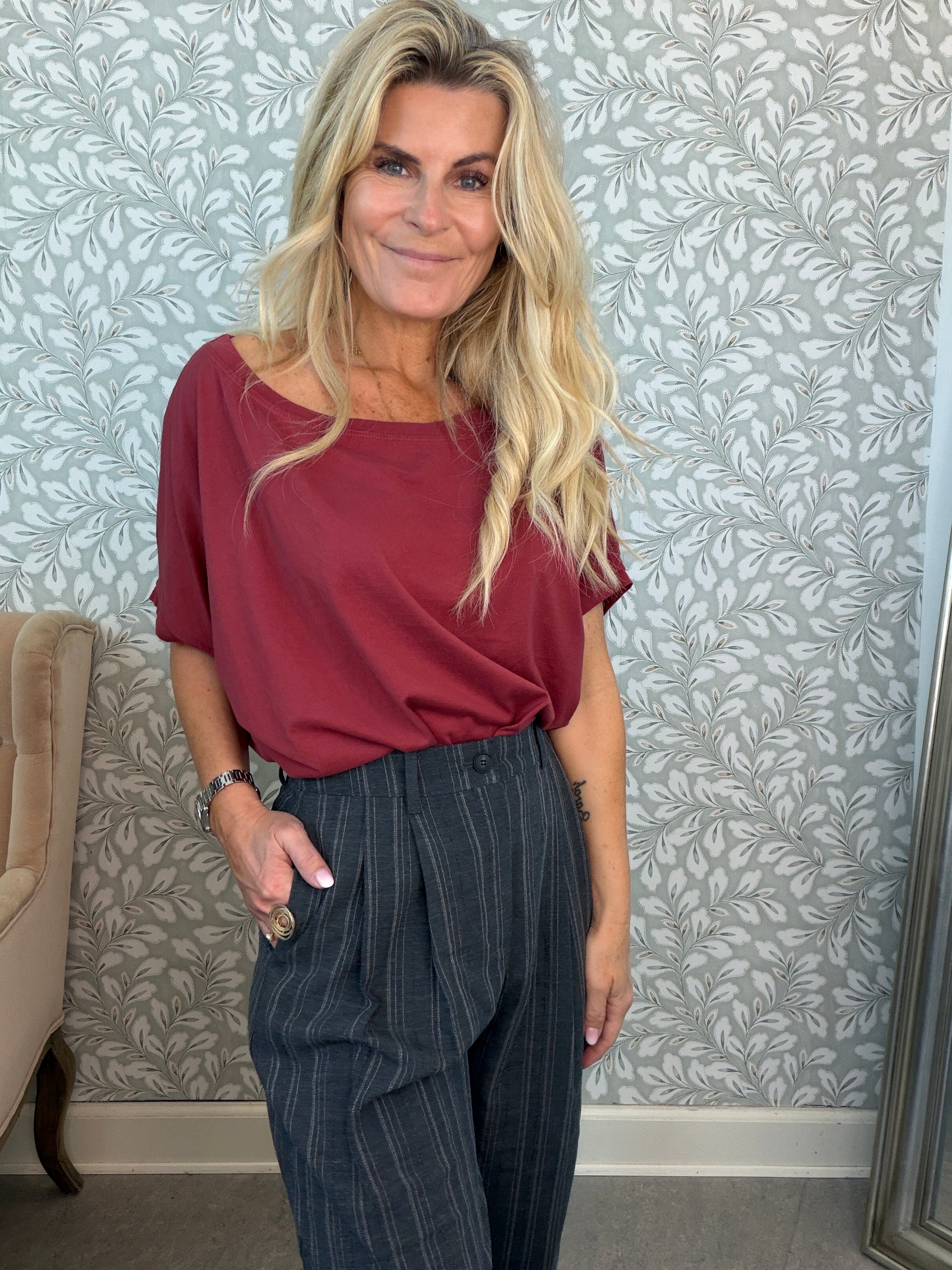 Striped pants Grey