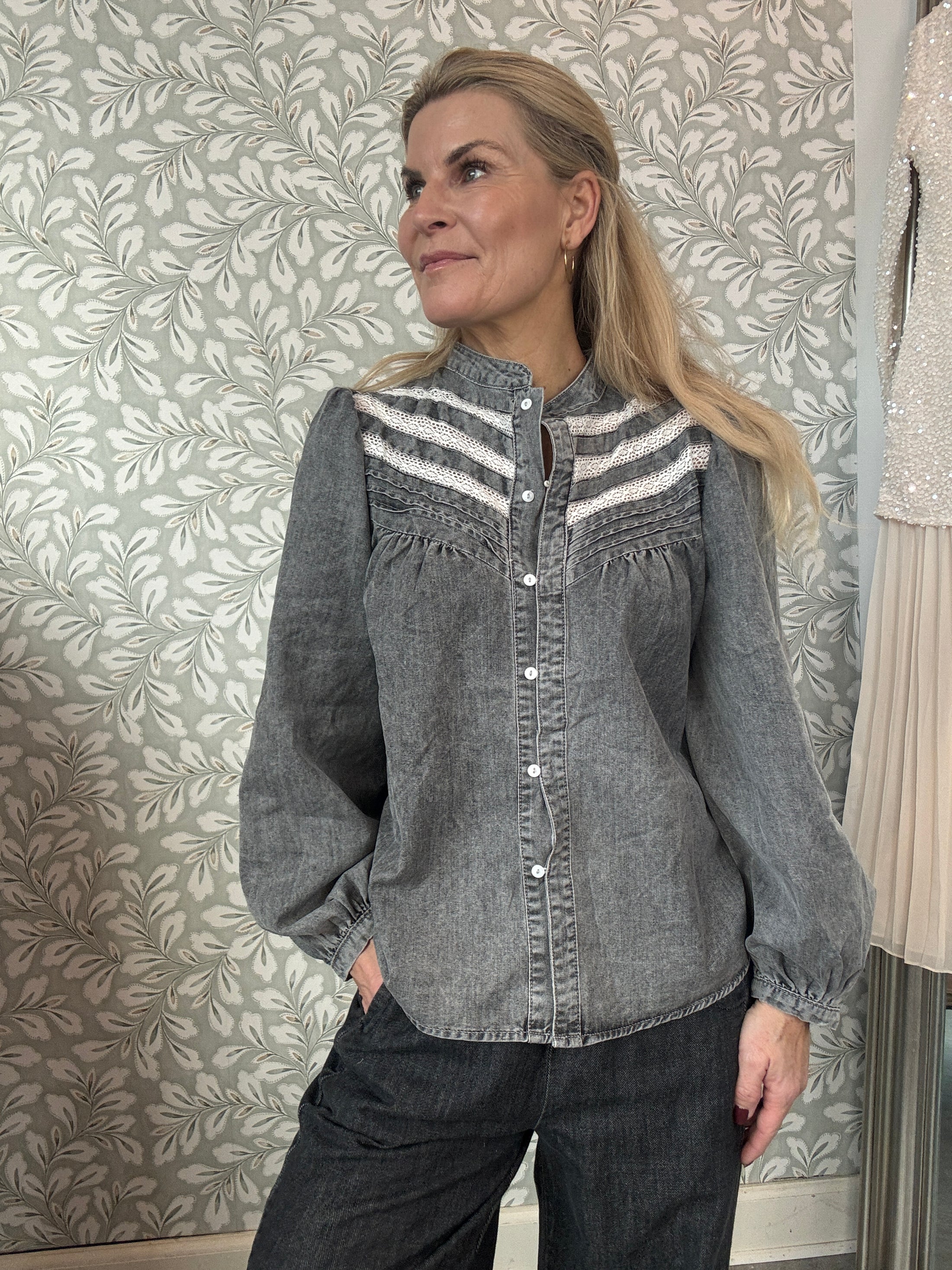 Silje denimshirt grey