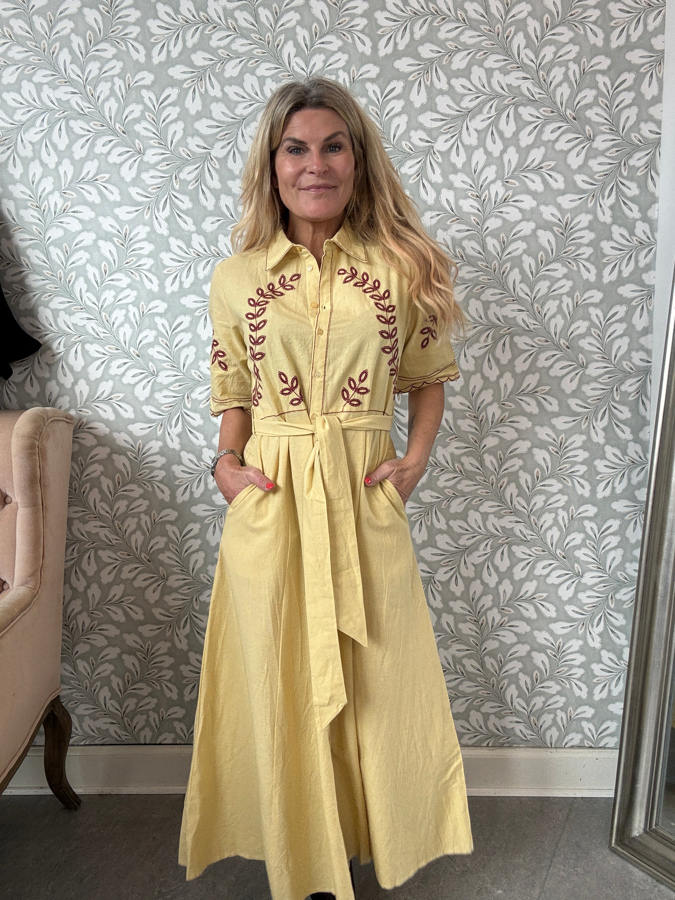 Shirt dress yellow