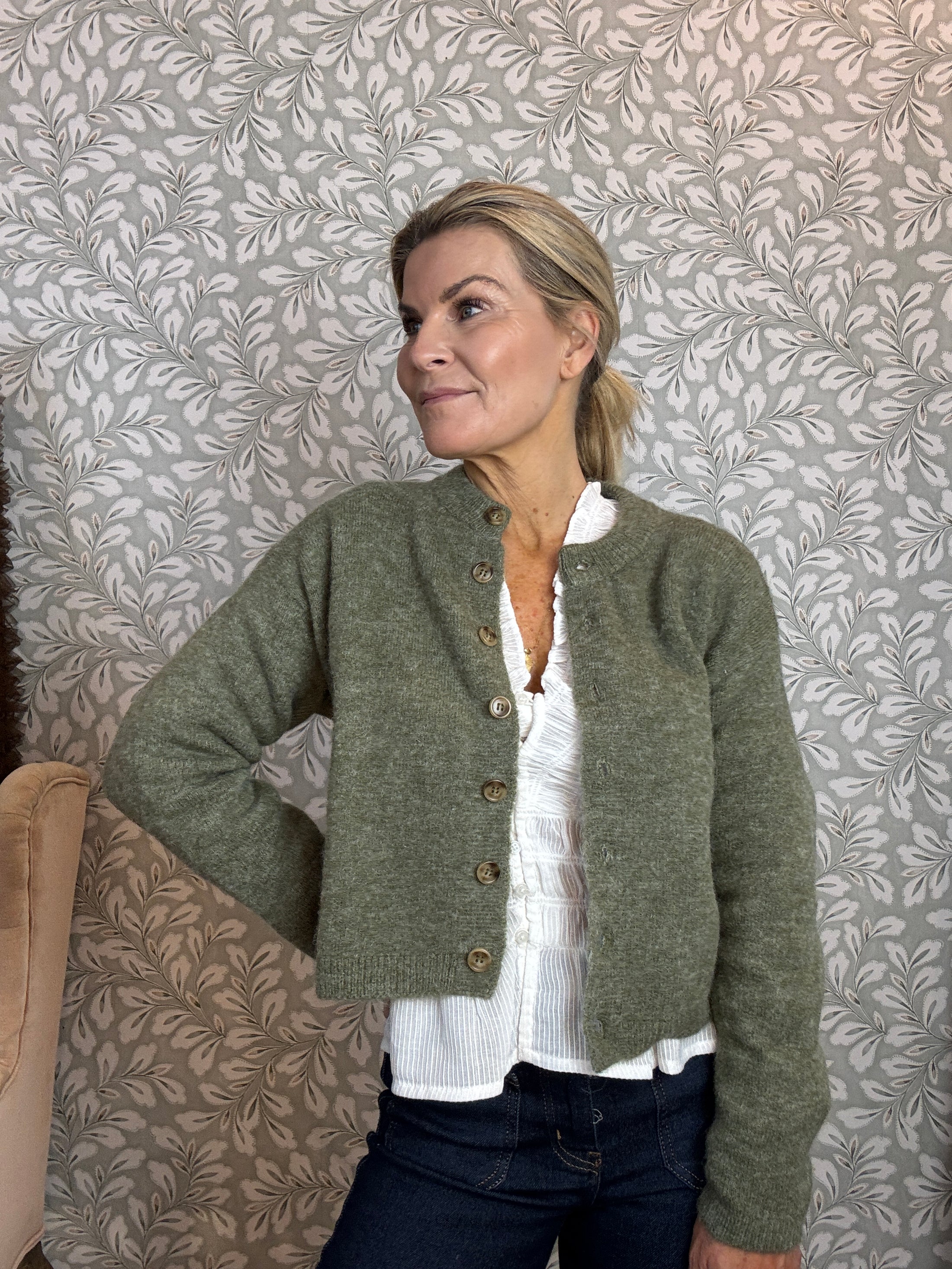 Cardigan dusty green