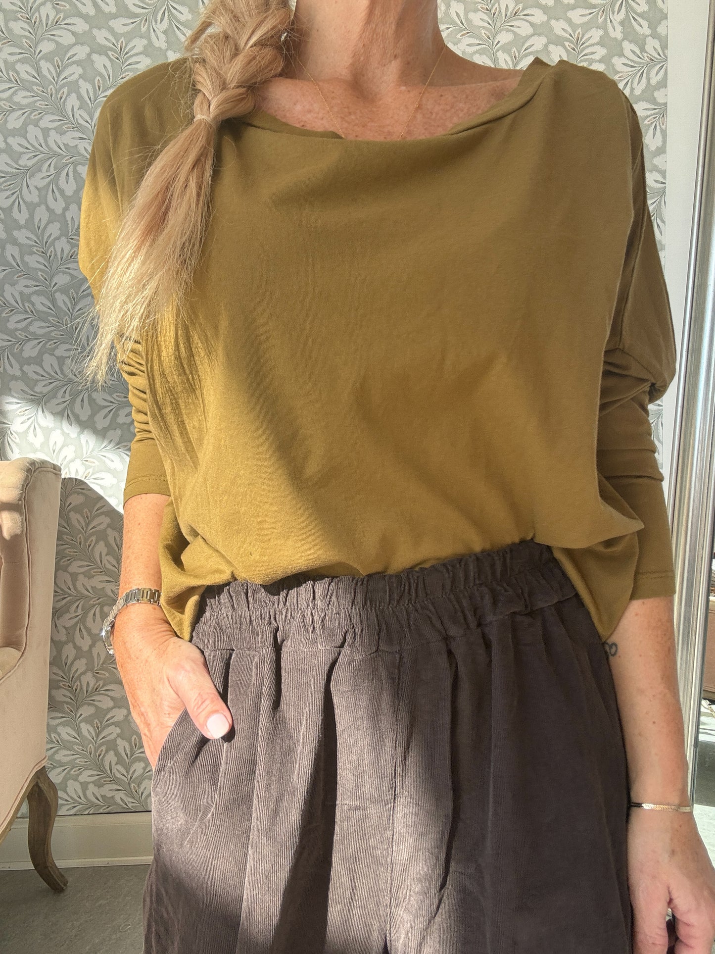 Velvet pants wide Brown