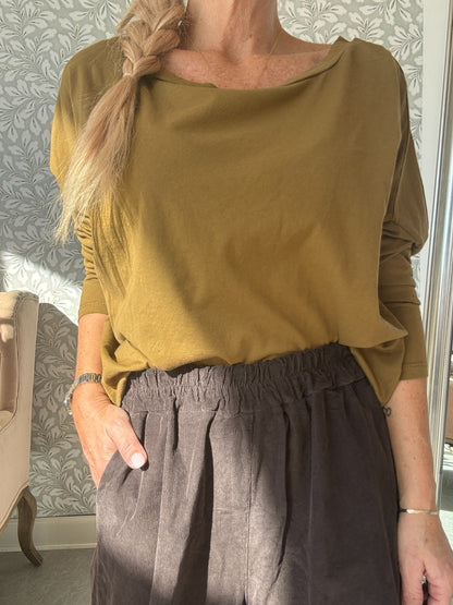 Velvet pants wide Brown