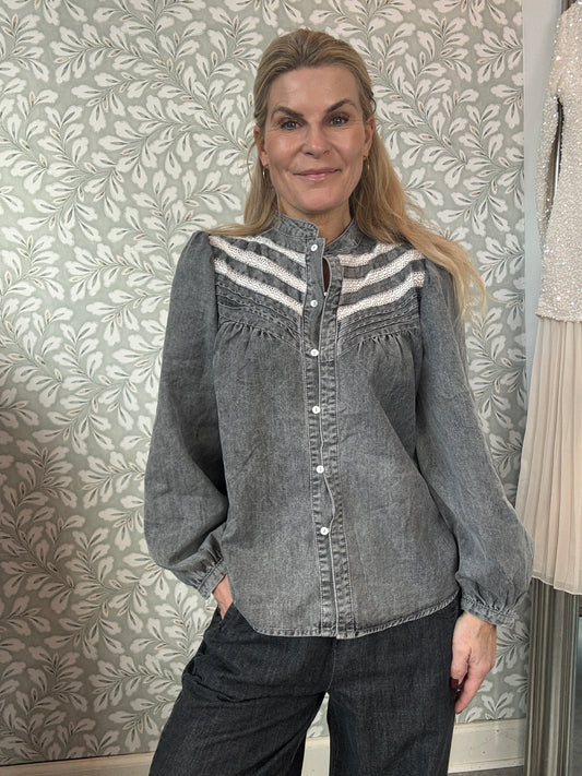 Silje denimshirt grey