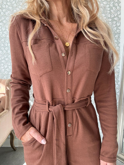 Jersey Jumpsuit Camel