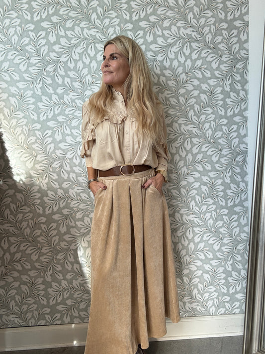 Velvet Skirt beige