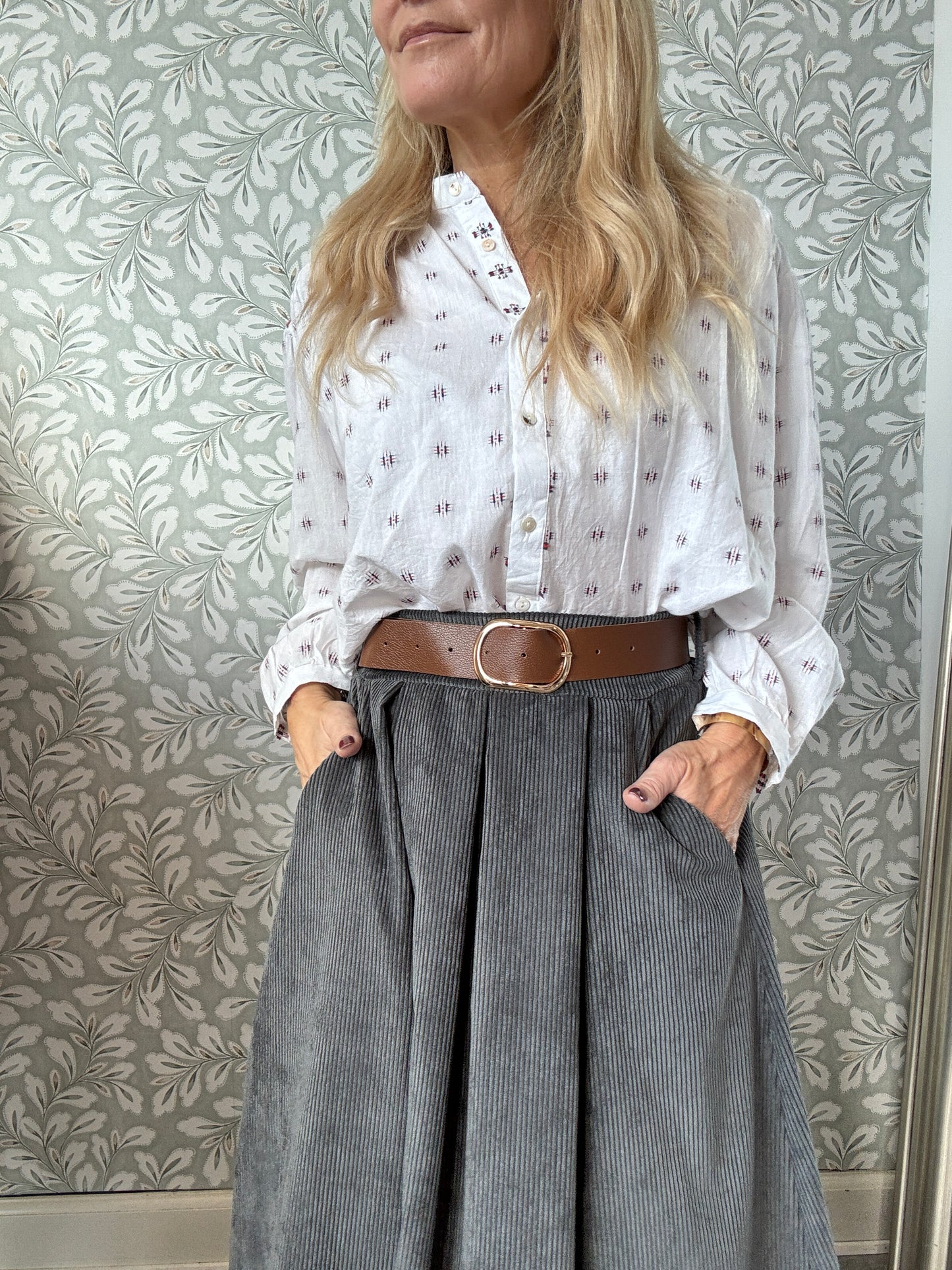 Velvet Skirt Grey/blue