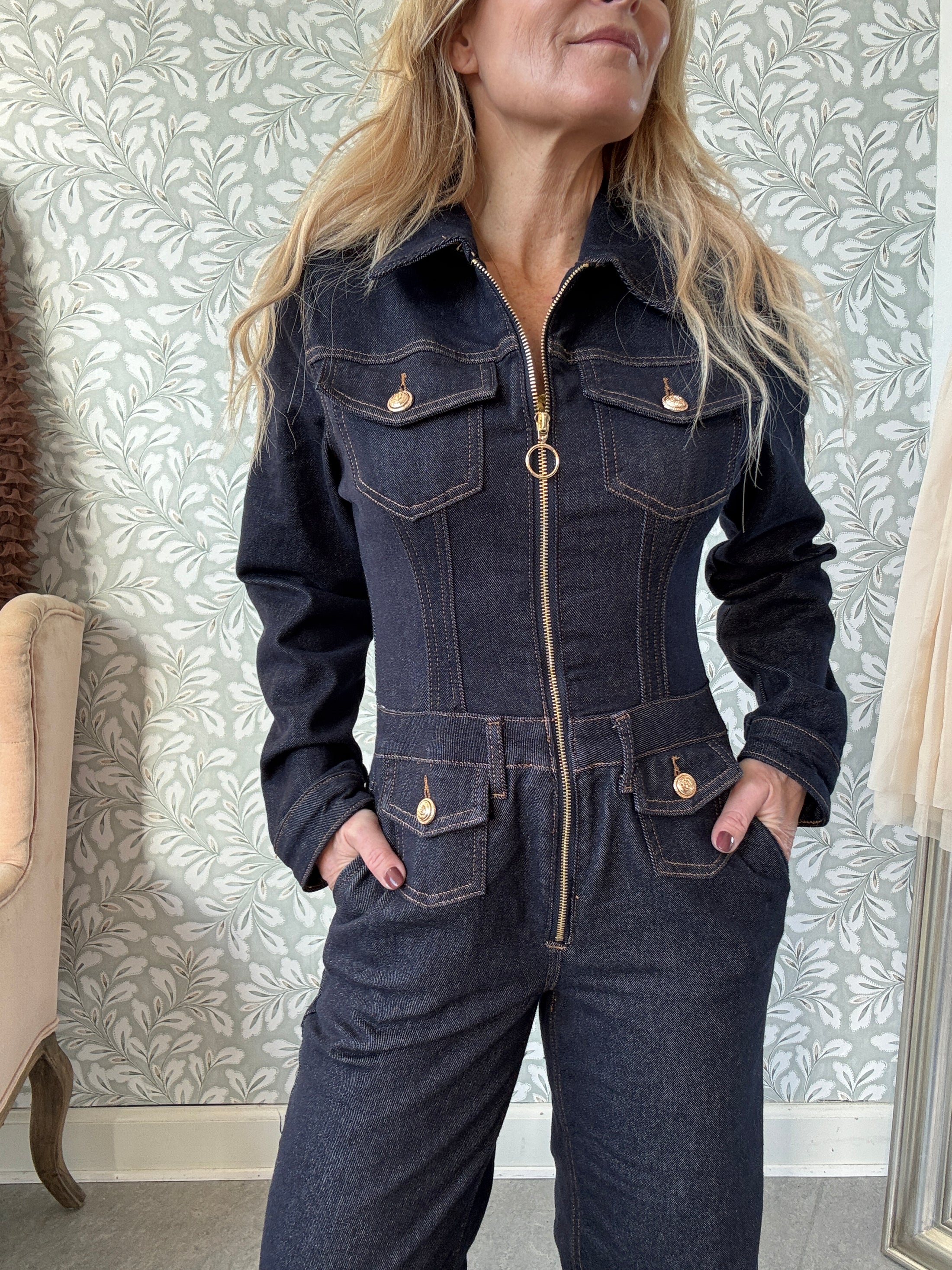 Denim jumpsuit Dark Blue