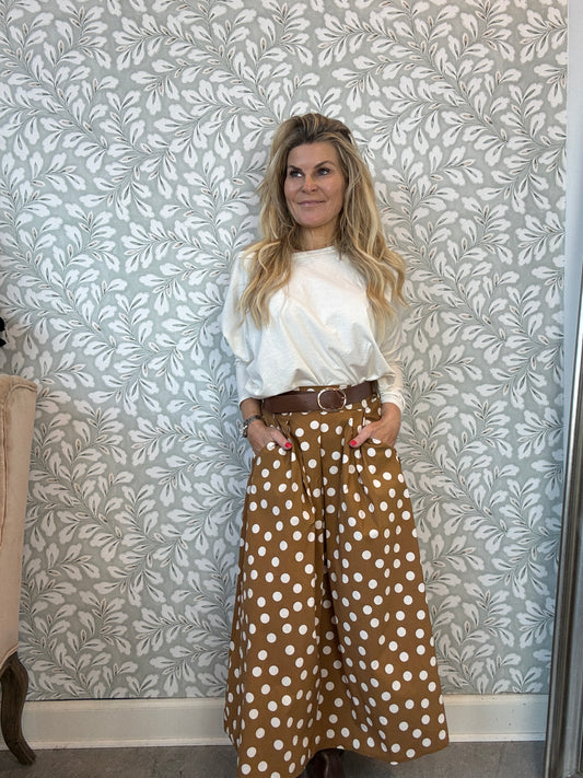Dot Skirt Brown