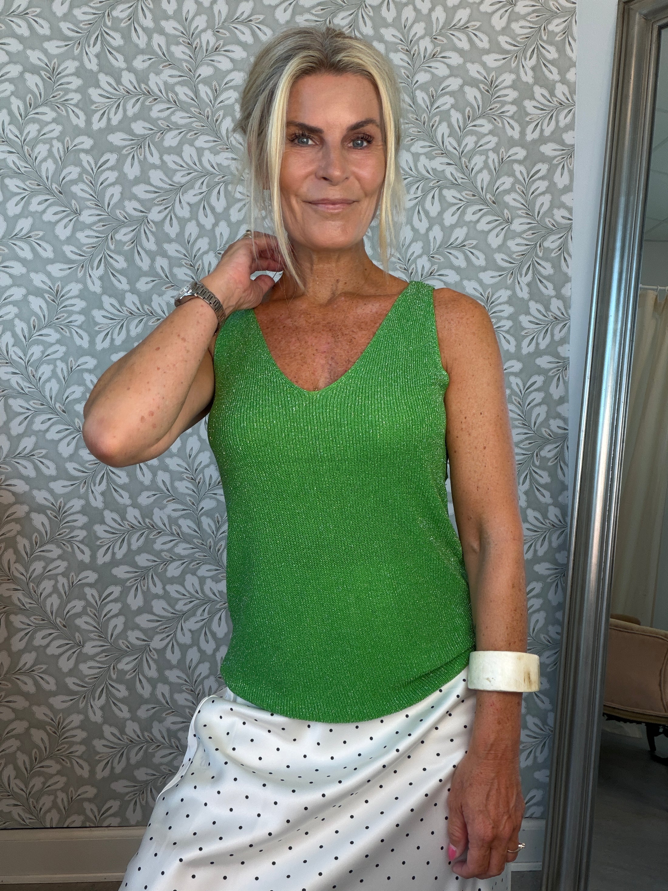 Cille top spring green
