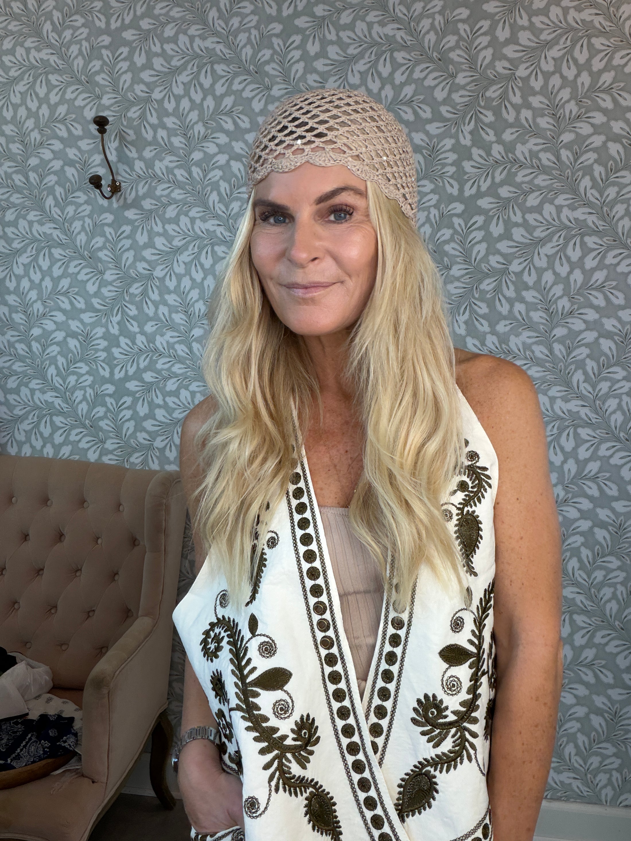 Hæklet boho hue beige