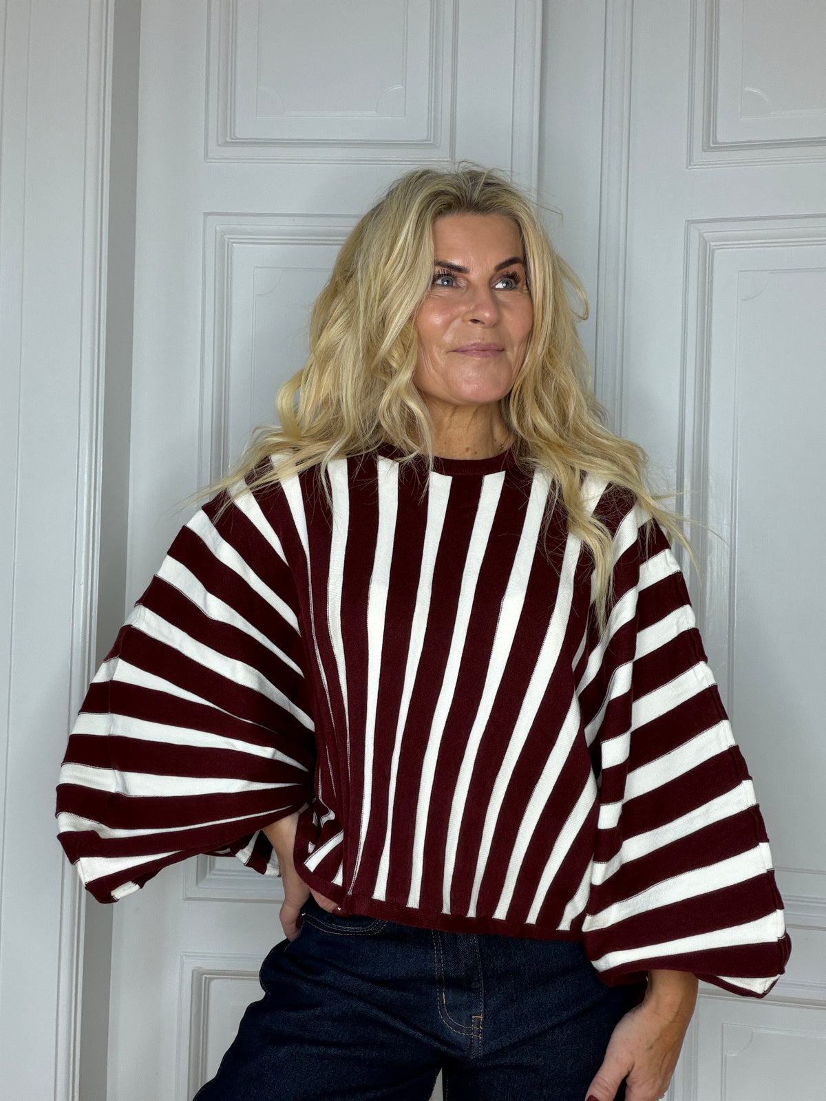 Lola Blouse Plum and creme