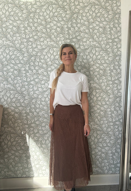 Lace skirt Camel