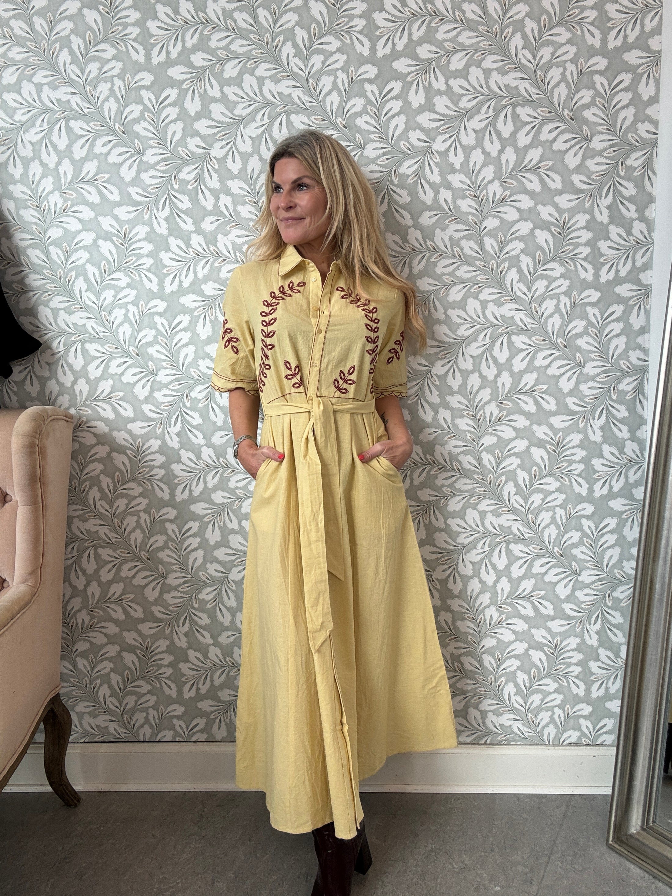 Shirt dress yellow