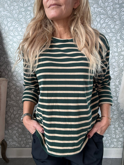 Striped Sweat green/beige